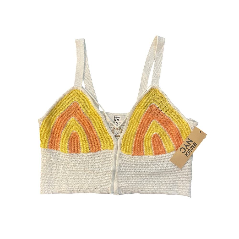 Madden NYC NWT Heart O-Ring Crochet Crop Top XL